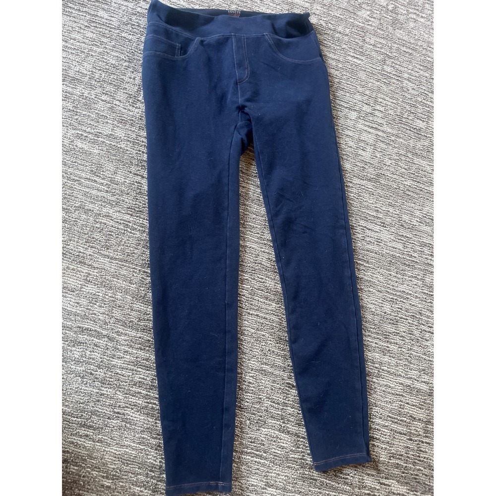 Assets by Spanx Red Hot Label Navy Blue Denim Leggings Jeggings Large